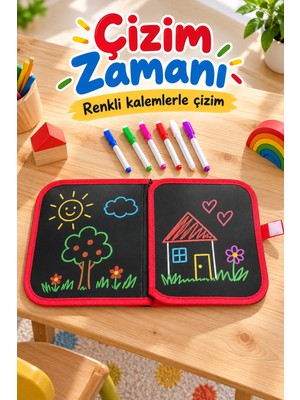 sbodurhome Renkli Kalemli Siyah Sayfalı Desenli Çizim Kitabı