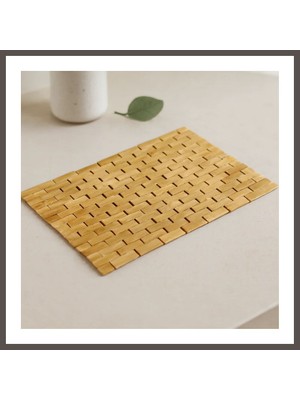 Nexora Living Bambu Ahşap Kaymaz Banyo Paspası 42X62 cm Nxrlvng