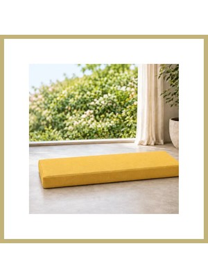 Bezos Dikdörtgen Blok Bank Minderi · 50 × 100 × 7 cm | Hardal | Dış Mekân Za