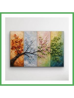 Astraltech 4 Mevsim Ağaç Kanvas Tablo 20X30 cm Bezoss