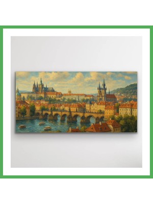 Astraltech Prag Şehir Manzarası Kanvas Tablo 60X120CM Bezoss