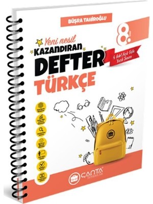 8. Sınıf Türkçe Yeni Nesil Kazandıran Defter Çanta Yayınları