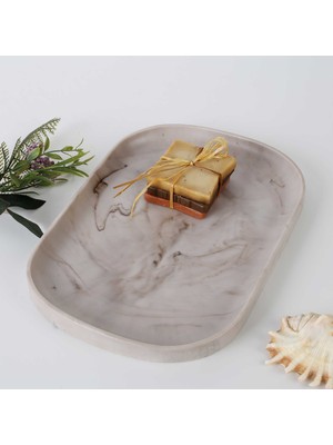 Selim Marble Büyük Tepsi Bej