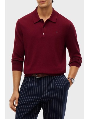 Tommy Hilfiger Pamuk ve Kaşmir Karışımlı Düğmeli Polo Yaka Kazak Erkek Kazak MW0MW36519 Vlp