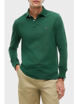Tommy Hilfiger Logolu Pamuklu Regular Fit Düğmeli Polo Yaka Sweat Erkek Polo Yaka Sweat MW0MW20183 L6K