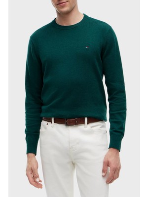 Tommy Hilfiger Pamuk ve Kaşmir Karışımlı Regular Fit Bisiklet Yaka Kazak Erkek Kazak MW0MW28046 Mq8