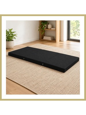 Bezos Üç Parçalı Katlanır Minder · 60 × 180 × 7 cm | Siyah | Dış Mekân Za