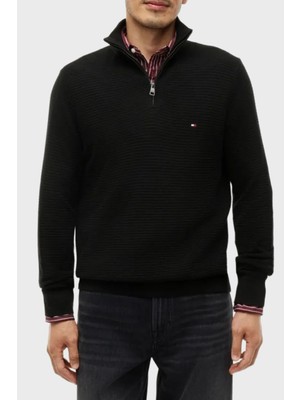 Tommy Hilfiger Regular Fit Yarım Fermaurlı Dik Yaka Kazak Erkek Kazak MW0MW44760 Bds