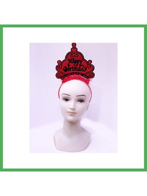Astraltech Happy Birthday Neon Kırmızı Renk Doğum Günü Tacı 24X15 cm Bezoss