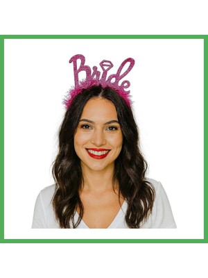 Astraltech Fuşya Renk Bekarlığa Veda Italik Yazı Alyanslı Bride Taç Bezoss