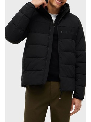 Tommy Hilfiger Logolu Kapitone Desenli Regular Fit Kapüşonlu Yaka Mont Erkek Mont MW0MW45273 Bds