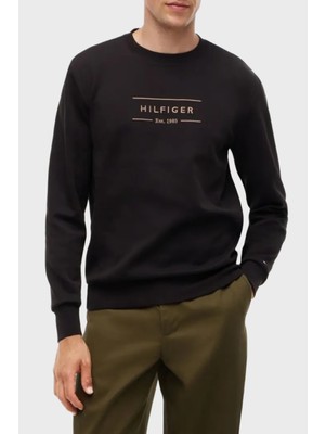 Tommy Hilfiger Logo Baskılı Regular Fit Pamuklu Örme Bisiklet Yaka Sweat Erkek Sweat MW0MW44939 Bds