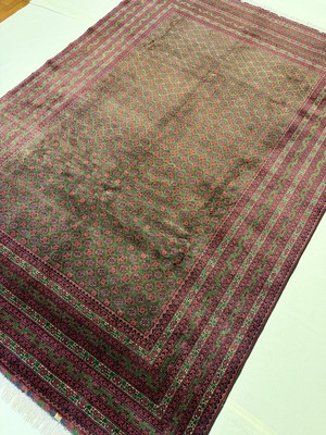 El Dokuma Afgan Halı 6 Metre Yeşil Hojanonoşraı Kök Boya  196  x 286  cm