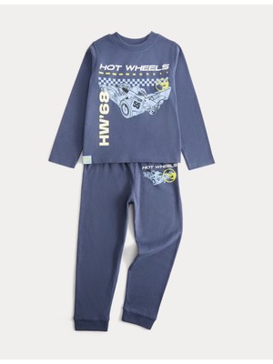 Marks & Spencer Hot Wheels™ Baskılı Saf Pamuklu Pijama Takımı