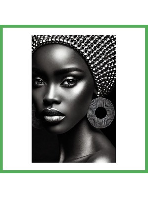 Astraltech Afrikalı Siyahi Kadın Kanvas Tablo 70X100 Bezoss