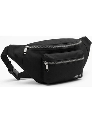 Ototechparca Siyah Unisex Bel Çantası Çapraz Askılı Günlük Kullanım Fermuarlı 30X13 cm - Lisinya