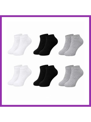 Salmore Erkek Bambu Patik Çorap 6'lı Paket, Siyah Beyaz Gri, Nefes Alan Nem Emici Yumuşak Günlük Spor Bilek Çorabı · Beden: 39-44 · Renk: Beyaz 6 Lı Bty