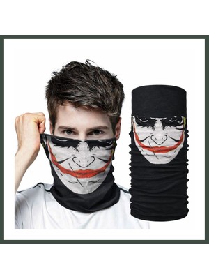 Bezos Joker Desenli Çok Amaçlı Buff ? Yüz, Boyun ve Bandana Maskesi 5 No Nhr