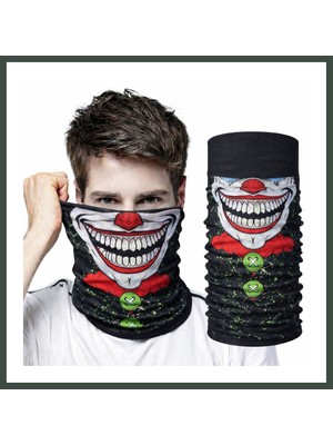 Bezos Joker Yüz Baskılı Baf Bandana - Çok Amaçlı Boyunluk Bandana 2 No Nhr