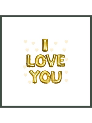 Bezos I Love You Folyo Balon Altın Renk 35 cm Nhr