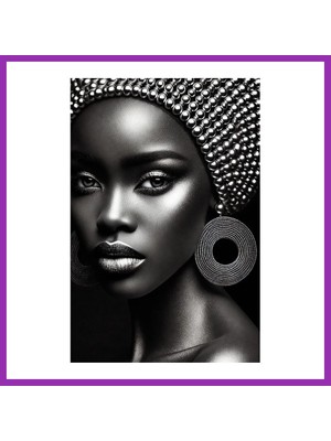 Salmore Afrikalı Siyahi Kadın Kanvas Tablo 70X100 Bty