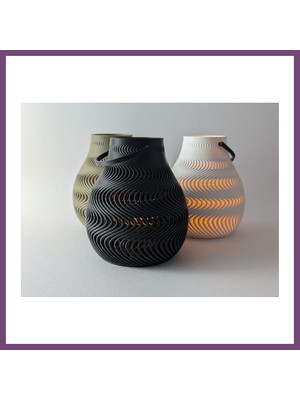 Bezos Dalga Desenli Tealight Mumluk Modern LED Mum Tutucu Dekoratif Işıklı Gambera1