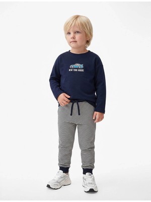 Koton Çizgili Jogger Lacivert Erkek Bebek Eşofman Altı 7WMB40014TK