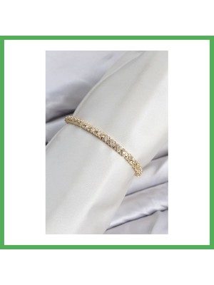 Astraltech cm Model Zirkon Taşlı Vıp Seri Gold Renk Pirinç Kadın Bileklik Bezoss