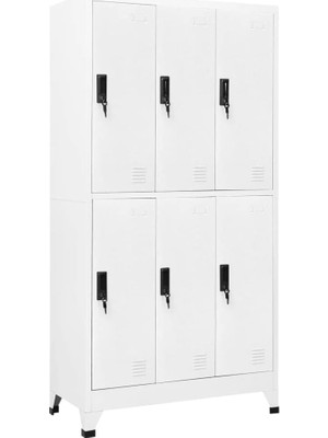 Odea Tr Modern Beyaz Çelik Dolap Dolabı 90X45X180 cm - Ofis ve Okul Için Kilitlenebilir Metal Depolama, Askılı ve Havalandırmalı Dayanıklı Gardırop, Geniş Organizasyon Çözümü