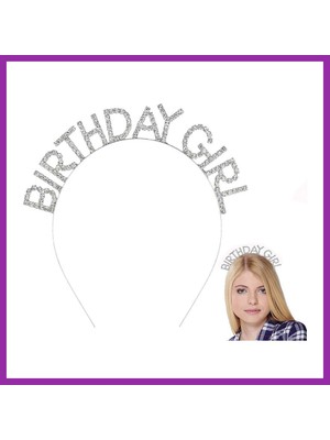 Bezos Gümüş Kristal Taşlı Birthday Girl Doğum Günü Tacı Ithal Ürün A Kalite 17X16 cm BEZ10