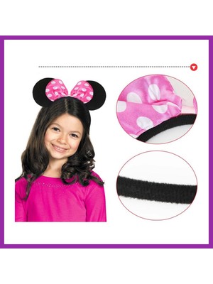 Bezos Pembe Fiyonklu Minnie Mouse Tacı Mini Kulak BEZ10