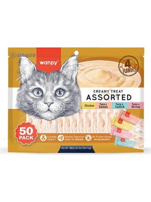 Karışık 4 Lezzetli Krema Kedi Ödülü 50X14 gr