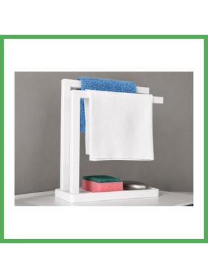 Astraltech 3D Baskı Havluluk ve Sabunluk Organizer - Lavabo Üstü Çok Amaçlı Düzenleyici-Beyaz Bezoss