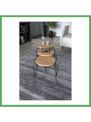 Astraltech Lükens Zigon Sehpa Çam 3'lü Bezoss