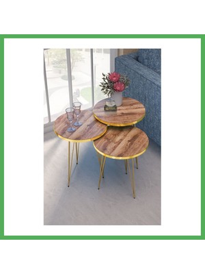 Astraltech Zigon Sehpa Gold Ceviz Tel Bezoss