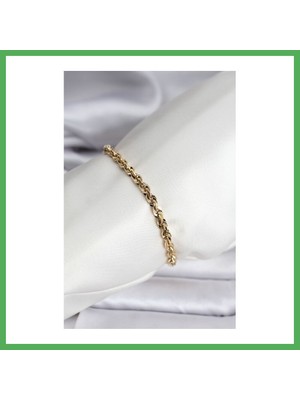 Astraltech 14K Gold Renk Kaplama Burgu Zincir Model cm Kadın Bileklik Bezoss