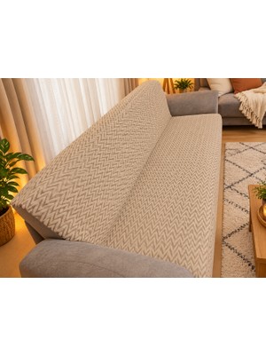 Özdağ Home Concept Süngerli Kaymaz Koltuk Örtüsü Koltuk Koruyucu Modern Desenli