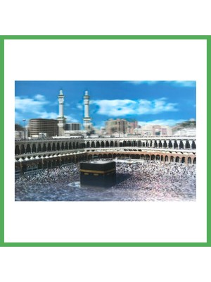 Astraltech 3 Boyutlu Resim Ekstra Çözünürlüğe Sahip Kabe Resmi Mekke Tablosu 40X60 cm Bezoss