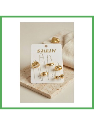 Astraltech Gold Renk Pirinç Bohem Yüzük Kombini BYK4268 Bezoss