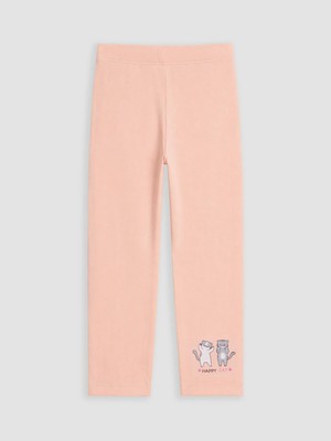 Lc Waikiki Yeni Sezon Pembe Kedi Baskılı Kız Çocuk Tayt
