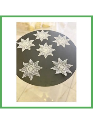 Astraltech 6 Lı Dantel Kahve Sunumluğu 15X15 cm Asorti Desenli Fincan Altlığı Şık Sunum Seti Bezoss