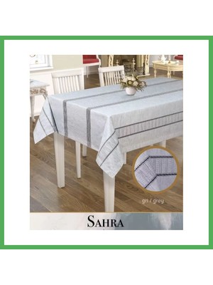 Astraltech Polyester Ajurlu Keten Masa Örtüsü Tablecloth 160X260 cm Dantelli Yemek Masası Örtüsü Sahra Model Gri Bezoss
