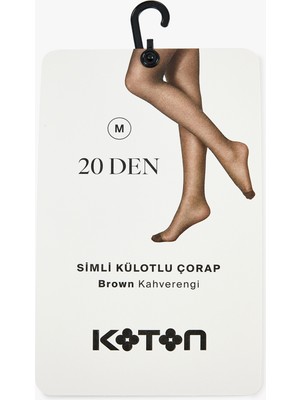 Koton Simli 20 Den Metalik Iplik Detaylı Külotlu Çorap