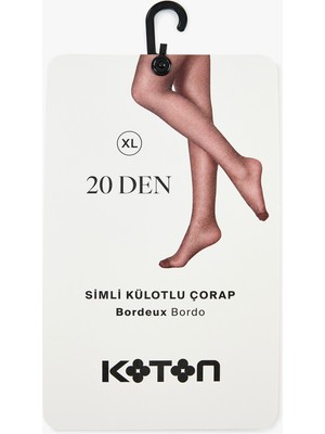 Koton Simli 20 Den Metalik Iplik Detaylı Külotlu Çorap