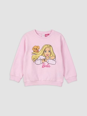 Lc Waikiki Yeni Sezon Pembe Barbie Baskılı Kız Çocuk Kalın Sweatshirt