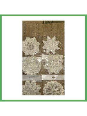 Astraltech 6 Lı Dantel Kahve Sunumluğu 15X15 cm Asorti Desenli Fincan Altlığı Takımı Bezoss