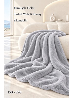 Battaniye Rashell Welsoft Tek Kişilik 150X220CM Yumuşak Dokulu Sıcak Tutan Konforlu