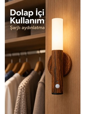 Marsilyan Hareket Sensörlü Kablosuz Gün Işığı Duvar Lambası