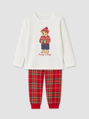 Lc Waikiki Yeni Sezon Beyaz Ayı Teddy Baskılı Kız Çocuk Pijama Takım