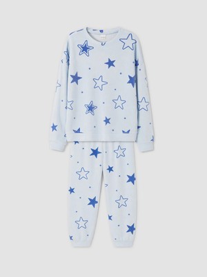Lc Waikiki Yeni Sezon Mavi Baskılı Kız Çocuk Pijama Takımı